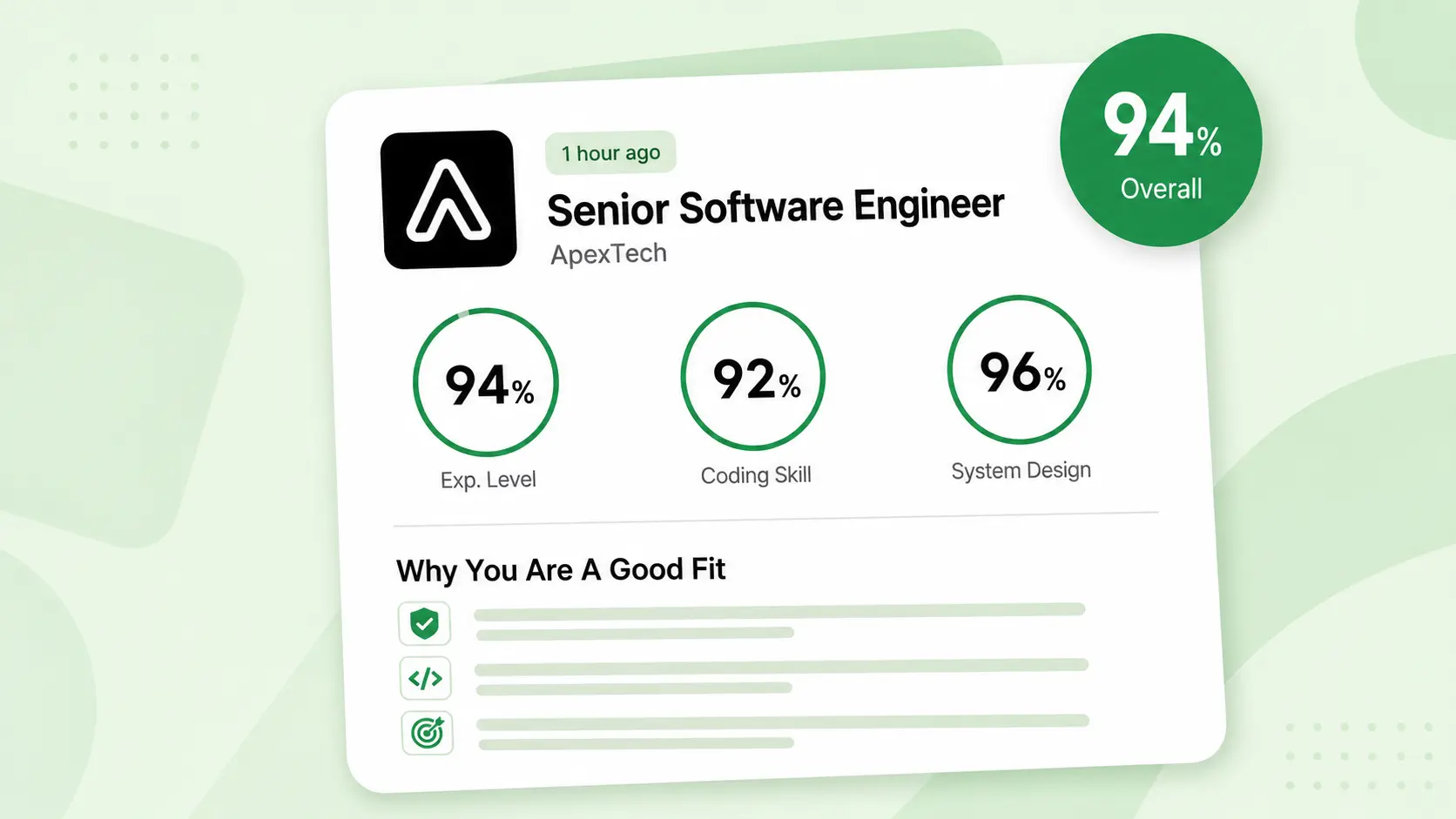 AI job fit score preview